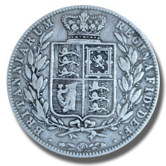 1882 United Kingdom Victoria Young Head Half Crown Silver Coin